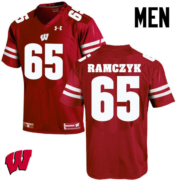 Men Wisconsin Badgers #65 Ryan Ramczyk College Football Jerseys-Red